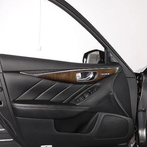 TOYCIDFG Door Window Glass Lift Button Panel Cover Trim Compatible with Infiniti Q50 2017 2018 2019 2020 2021, Soft Carbon Fiber Interior Accessories - Advanced Version (Inner Door Trim Strip - Black) - Image 3