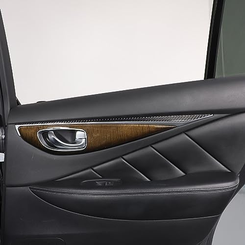 TOYCIDFG Door Window Glass Lift Button Panel Cover Trim Compatible with Infiniti Q50 2017 2018 2019 2020 2021, Soft Carbon Fiber Interior Accessories - Advanced Version (Inner Door Trim Strip - Black) - Image 2