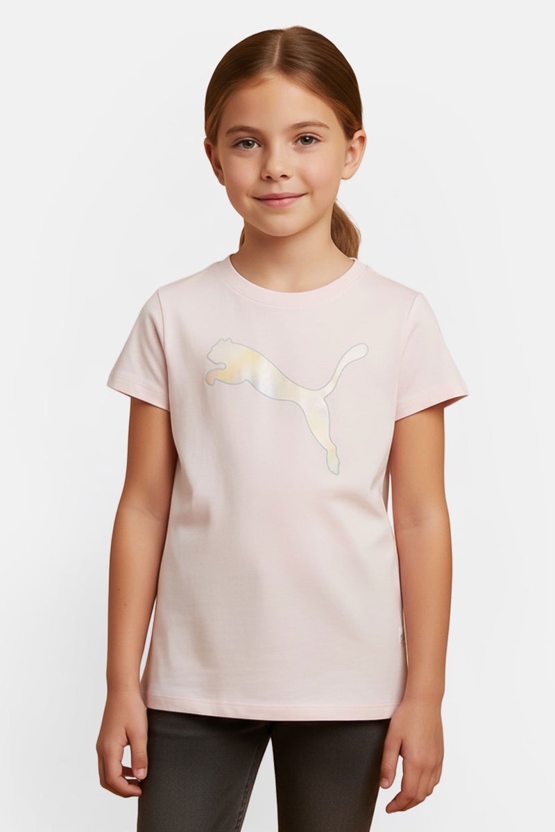 PUMA Kids Girl Sportswear Fit Short Sleeve Outdoor T-Shirt, Pink - Image 1
