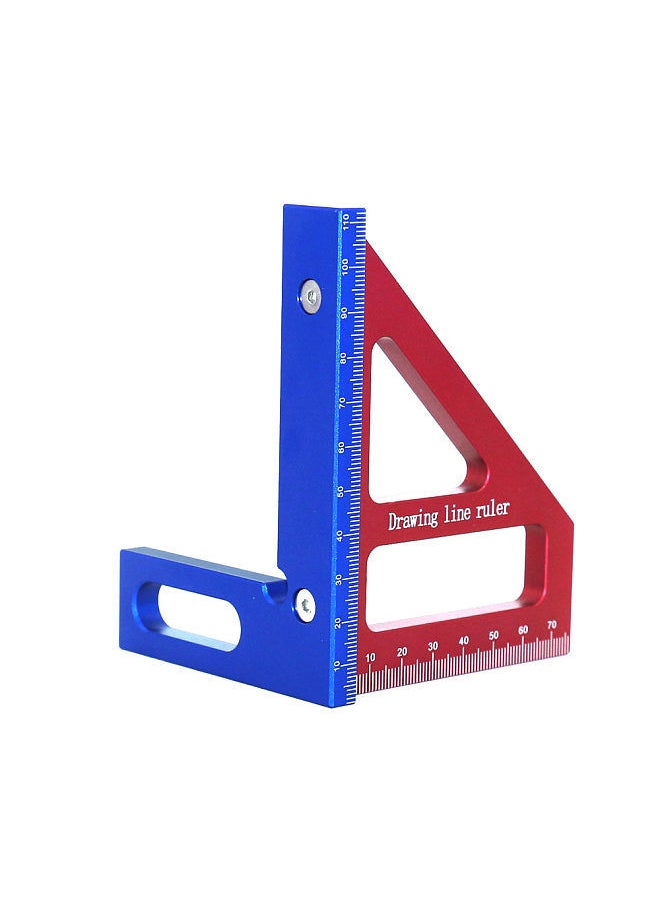 Generic Woodworking Measuring Ruler 45/90 Degree Triangle Scriber Square Protractor Aluminum Alloy Measuring Tool for Engineer Carpenter  - Image 1