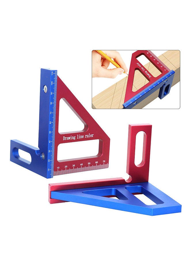 Generic Woodworking Measuring Ruler 45/90 Degree Triangle Scriber Square Protractor Aluminum Alloy Measuring Tool for Engineer Carpenter  - Image 4