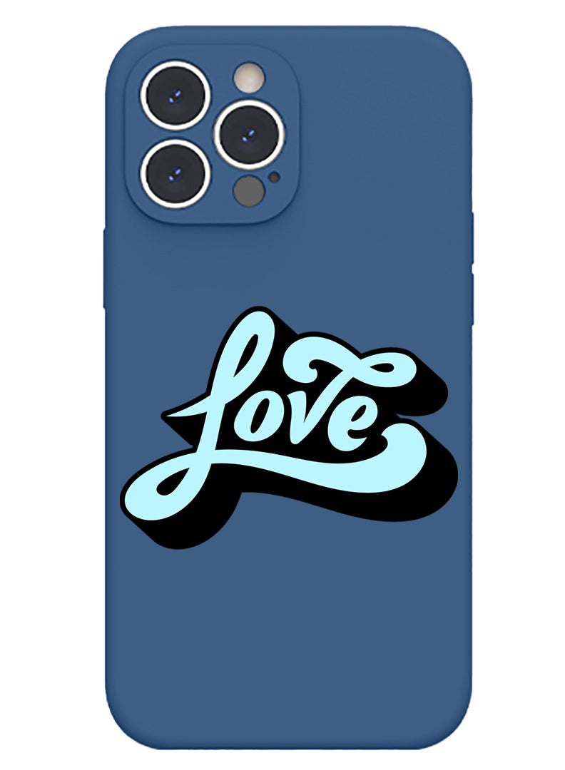 Theodor Protective Slim Fit Case Liquid Silicone Cover with Full Body Protection Anti-Scratch Shockproof Case For iPhone 13 Pro Blue  - BE strong & Courageous copy - Image 1