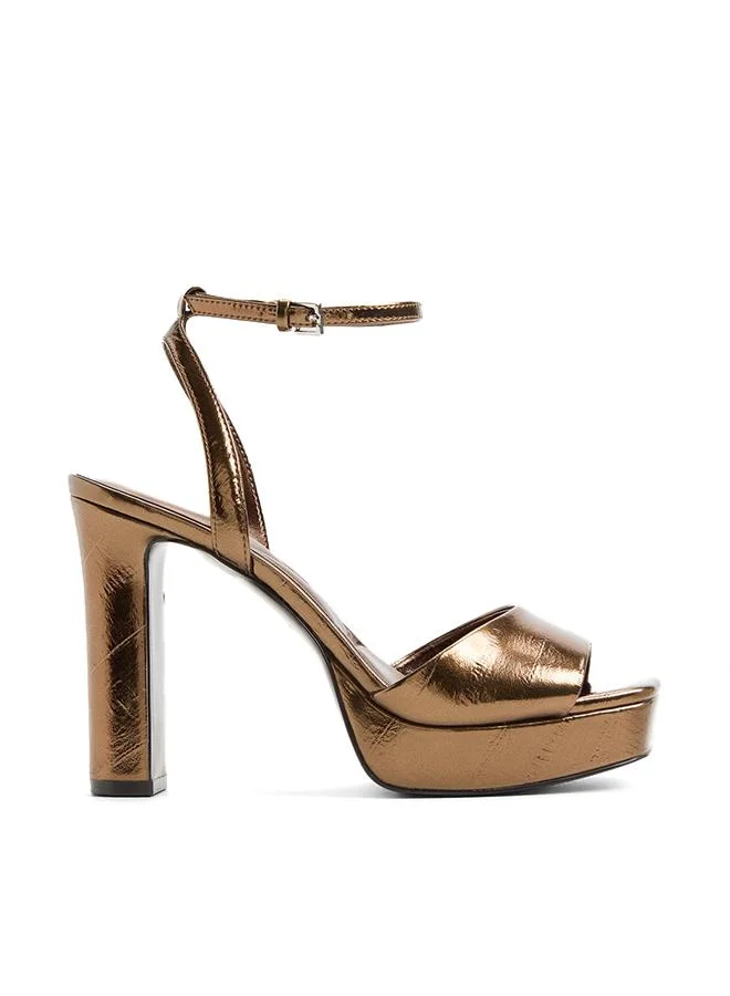 Chicgleam Ladies Brown Heeled Sandals