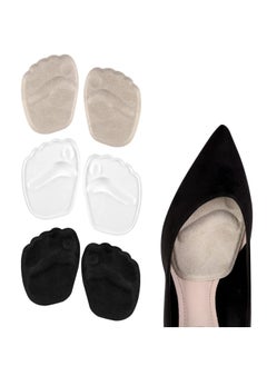 SYOSI Gel Ball of Foot Cushion High Heels Shoes Inserts Forefoot Pads Foot Pads Reusable Ball of Foot Cushion for Women Gray Black Transparent 3 Pairs  - Image 1
