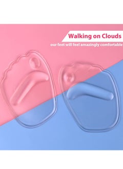 SYOSI Gel Ball of Foot Cushion High Heels Shoes Inserts Forefoot Pads Foot Pads Reusable Ball of Foot Cushion for Women Gray Black Transparent 3 Pairs  - Image 4