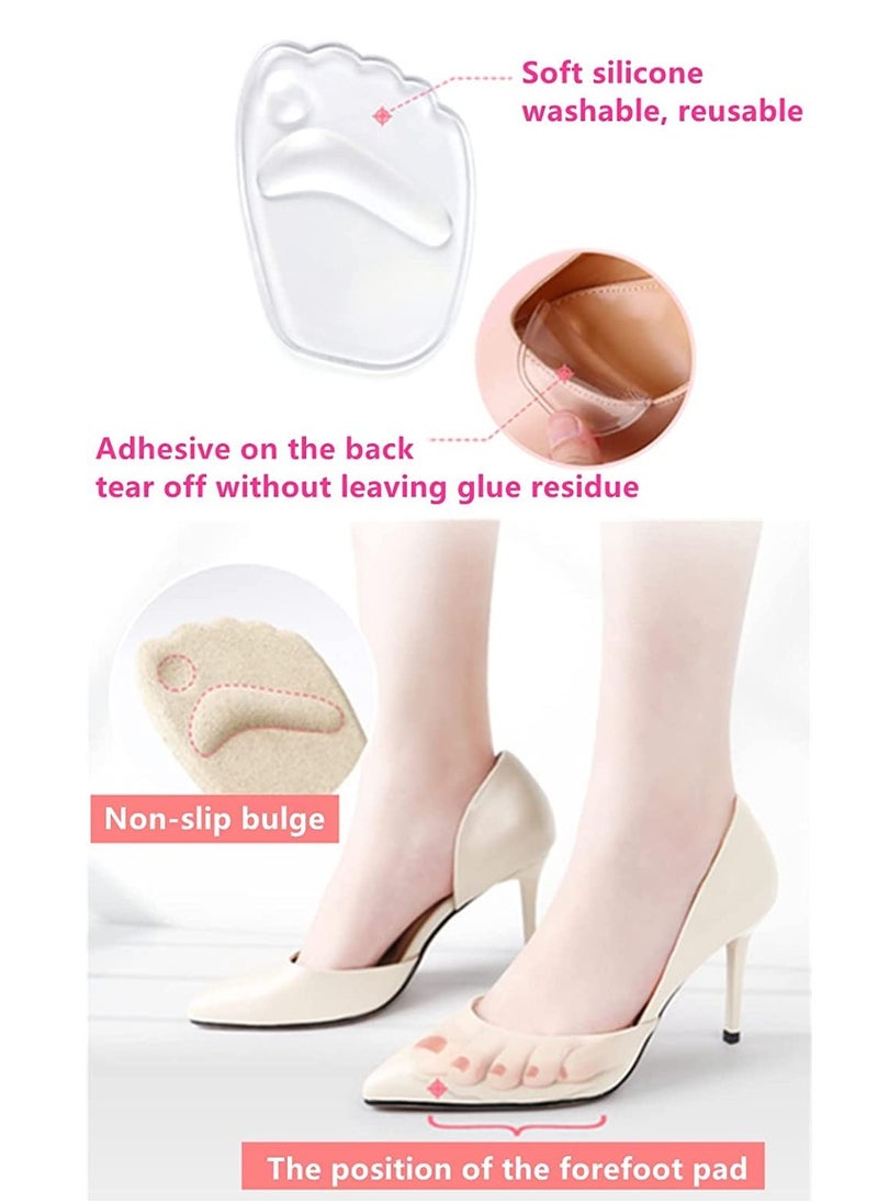 SYOSI Gel Ball of Foot Cushion High Heels Shoes Inserts Forefoot Pads Foot Pads Reusable Ball of Foot Cushion for Women Gray Black Transparent 3 Pairs  - Image 3