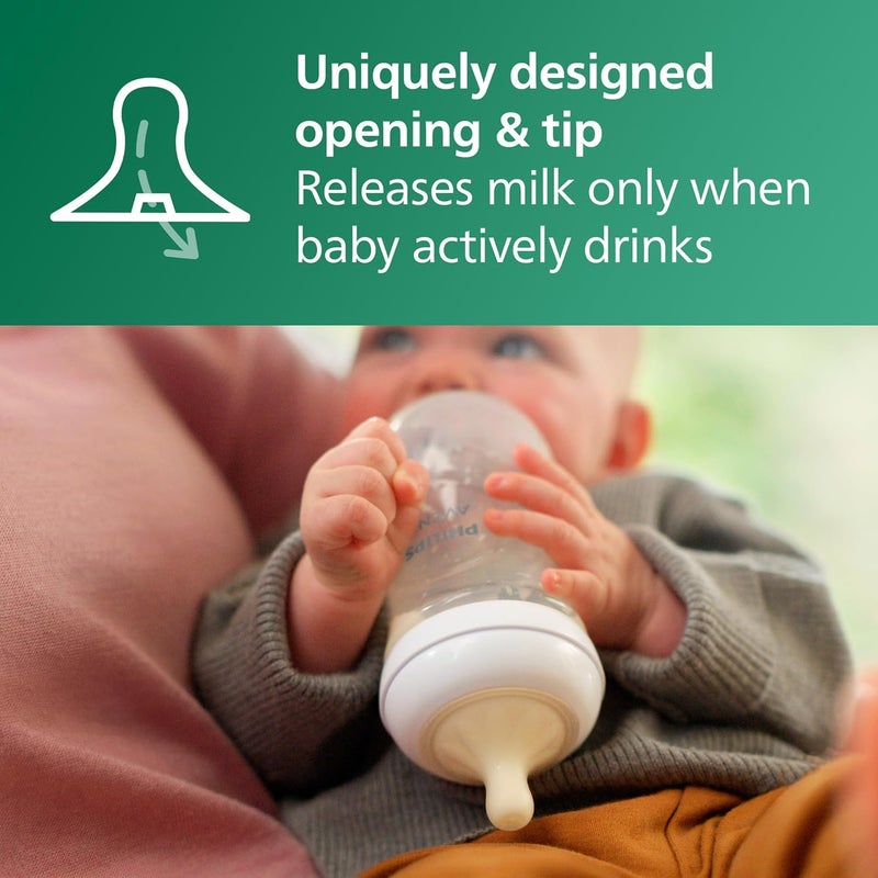 Avent Philips AVENT Glass Natural Baby Bottle with Natural Response, Clear, 8oz, 4pk, SCY913/04 - Image 4