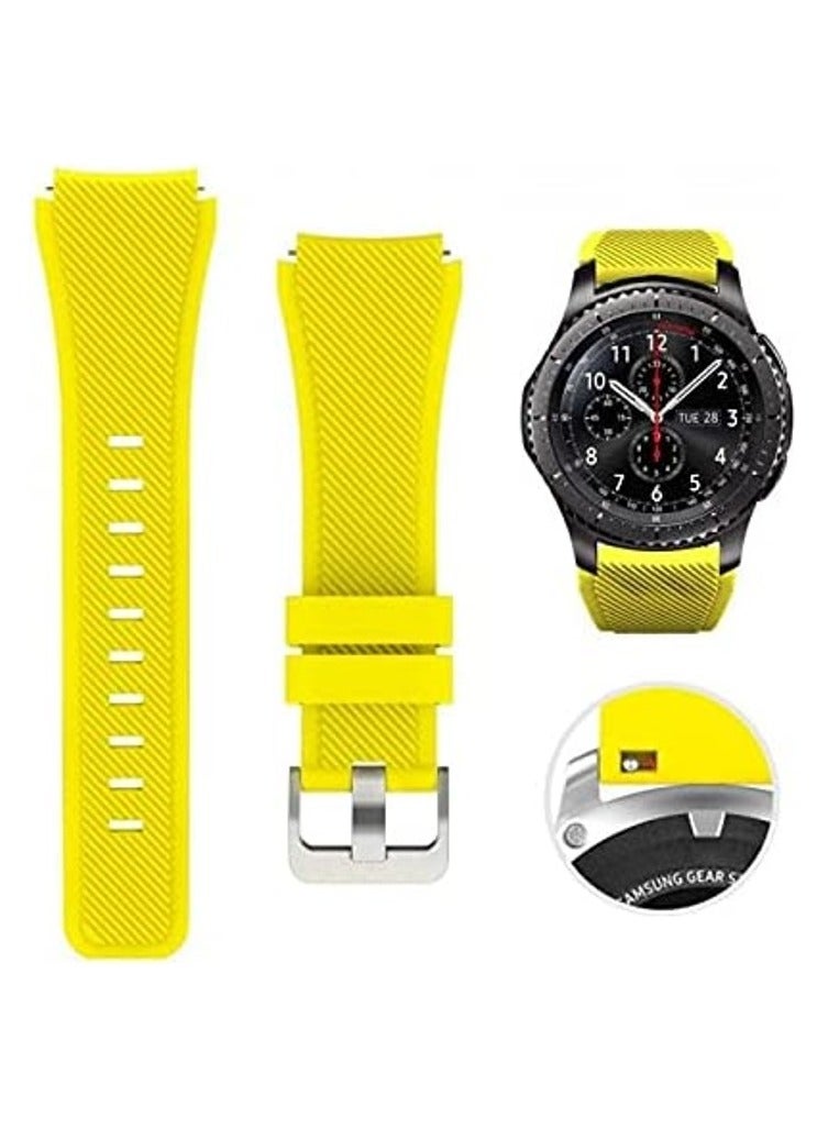 VITION Strap for Huawei GT/Huawei GT 2 (46mm) GT2 Pro /Samsung Galaxy Watch 46mm / Galaxy Watch 3 45mm - 22mm Silicone Straps Watch Band Yellow  - Image 1