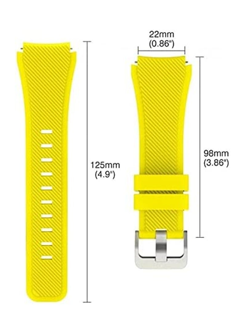 VITION Strap for Huawei GT/Huawei GT 2 (46mm) GT2 Pro /Samsung Galaxy Watch 46mm / Galaxy Watch 3 45mm - 22mm Silicone Straps Watch Band Yellow  - Image 2