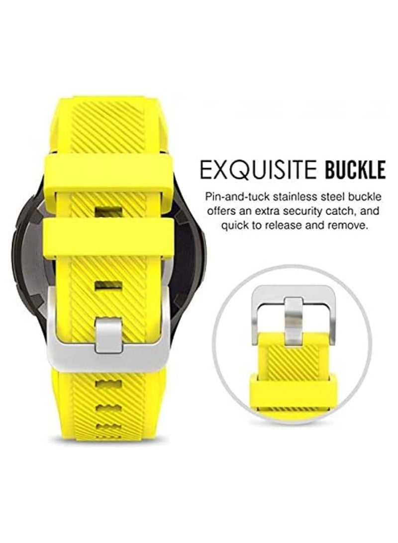 VITION Strap for Huawei GT/Huawei GT 2 (46mm) GT2 Pro /Samsung Galaxy Watch 46mm / Galaxy Watch 3 45mm - 22mm Silicone Straps Watch Band Yellow  - Image 5