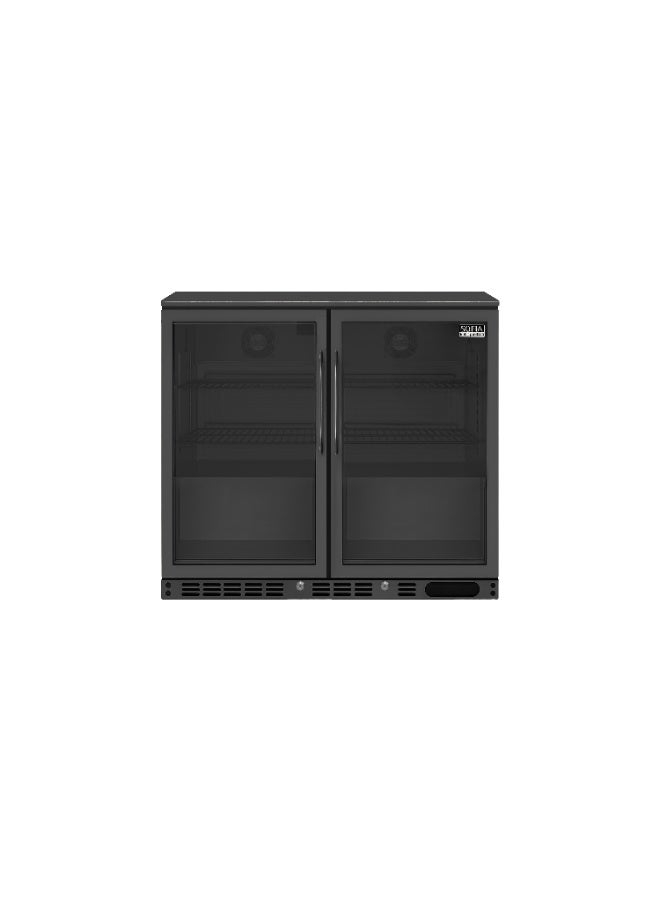 Sofia Refrigeration Undercounter (2) Two Door Bottle Cooler, Beverage Cooler, Small Refrigerator, Black Stainless Steel, 220 Liters Low Noise Energy Efficient Capacity Restaurant Kitchen Chiller - Image 2