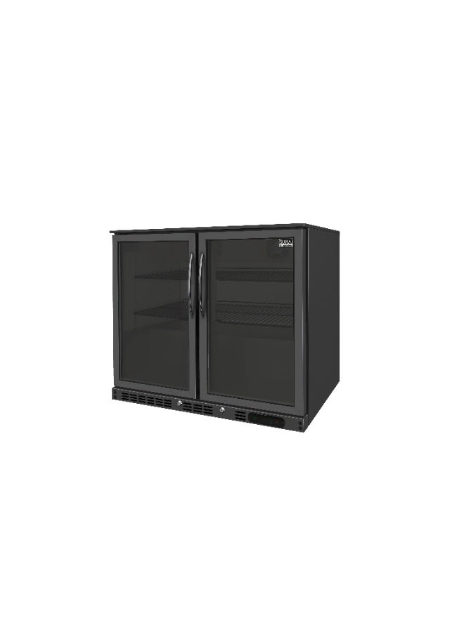 Sofia Refrigeration Undercounter (2) Two Door Bottle Cooler, Beverage Cooler, Small Refrigerator, Black Stainless Steel, 220 Liters Low Noise Energy Efficient Capacity Restaurant Kitchen Chiller - Image 1