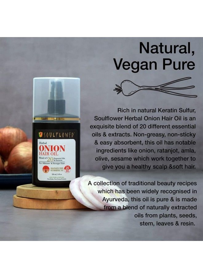 Soulflower زيت البصل للشعر؛ تغذية نمو الشعر، الشعر الكثيف؛ مزيج من 20 زيتًا أساسيًا ومستخلصات عشبة راتانجوت؛ 120 مل - Image 3