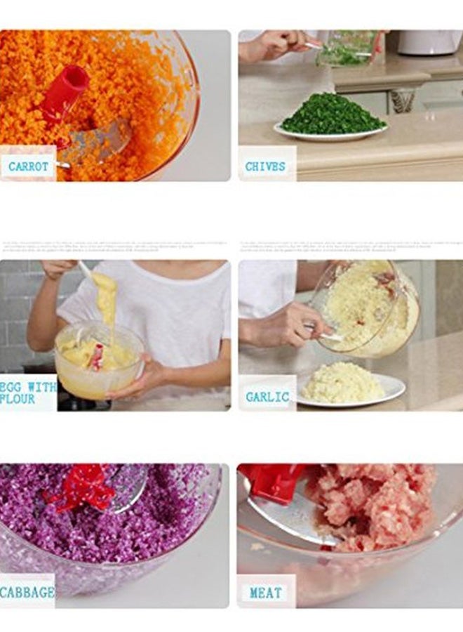 Home Master Vegetable Chopper Handheld Manual Cutter Clear Red Black for Kitchen Food Prep Home Use - Image 3