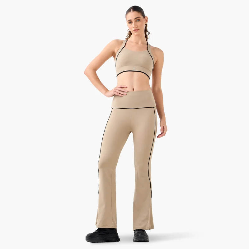ADOT by Splash Flared Leggings with Contrast Piping Detail