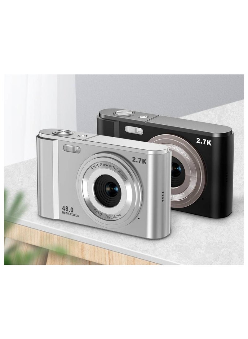 48 Megapixel High-Definition Digital Entry-Level Mini Camera, Home Shooting, Black, Includes 32GB Memory Card