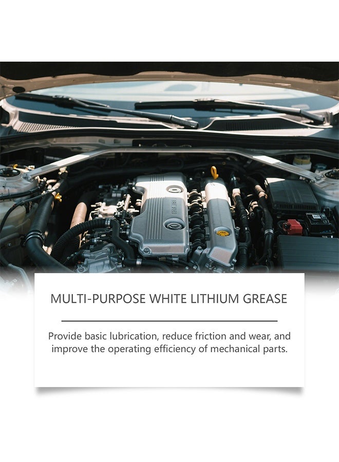 Jakehoe Multi-Purpose White Lithium Grease, White Lithium Lubricant, 100g White Multi-Purpose Grease with Brush, Track Rail Lube, for Chains Bearing Hinge Industrial Marine Door Window Motor - Image 5