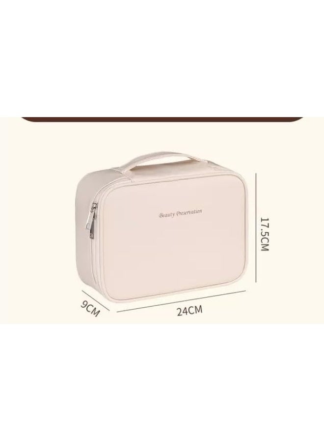 Large Capacity Waterproof Makeup Travel Bag with Compartments Portable Cosmetic Toiletry Organizer for Women Girls Everyday Use - Image 5