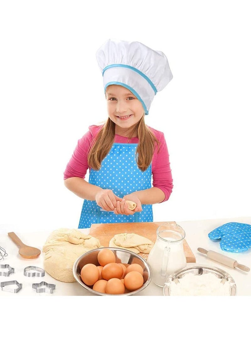 Y&D Chef Set for Kids 11PCS Cooking Play kitchen Role and Baking Hat Mitt Utensil Toddler Dress Up Costume Career Boys Ages 3+  - Image 4