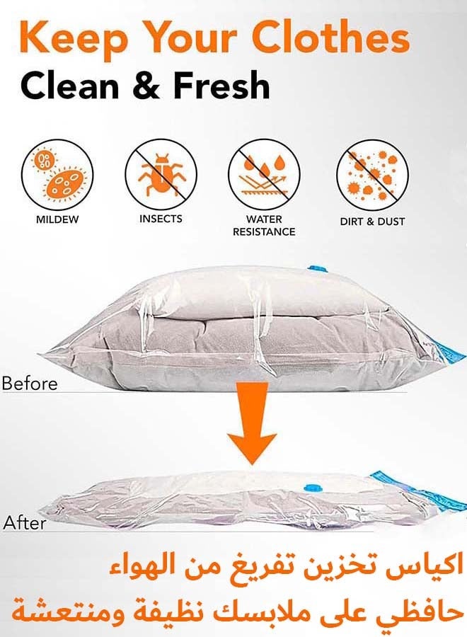 YIM-VIBEHAUS Plastic Vacuum Seal Bag Vacuum Storage Bags with Pump Electric, 6 Pack (2 Jumbo, 2 Large, 2 Medium) Vacuum Seal Storage Bags, Reusable Vacuum Bags for clothes, Mattress, Blanket, Duvets, Pillows, Comforters, Quilt, Travel - Image 3
