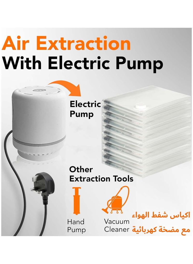 YIM-VIBEHAUS Plastic Vacuum Seal Bag Vacuum Storage Bags with Pump Electric, 6 Pack (2 Jumbo, 2 Large, 2 Medium) Vacuum Seal Storage Bags, Reusable Vacuum Bags for clothes, Mattress, Blanket, Duvets, Pillows, Comforters, Quilt, Travel - Image 4