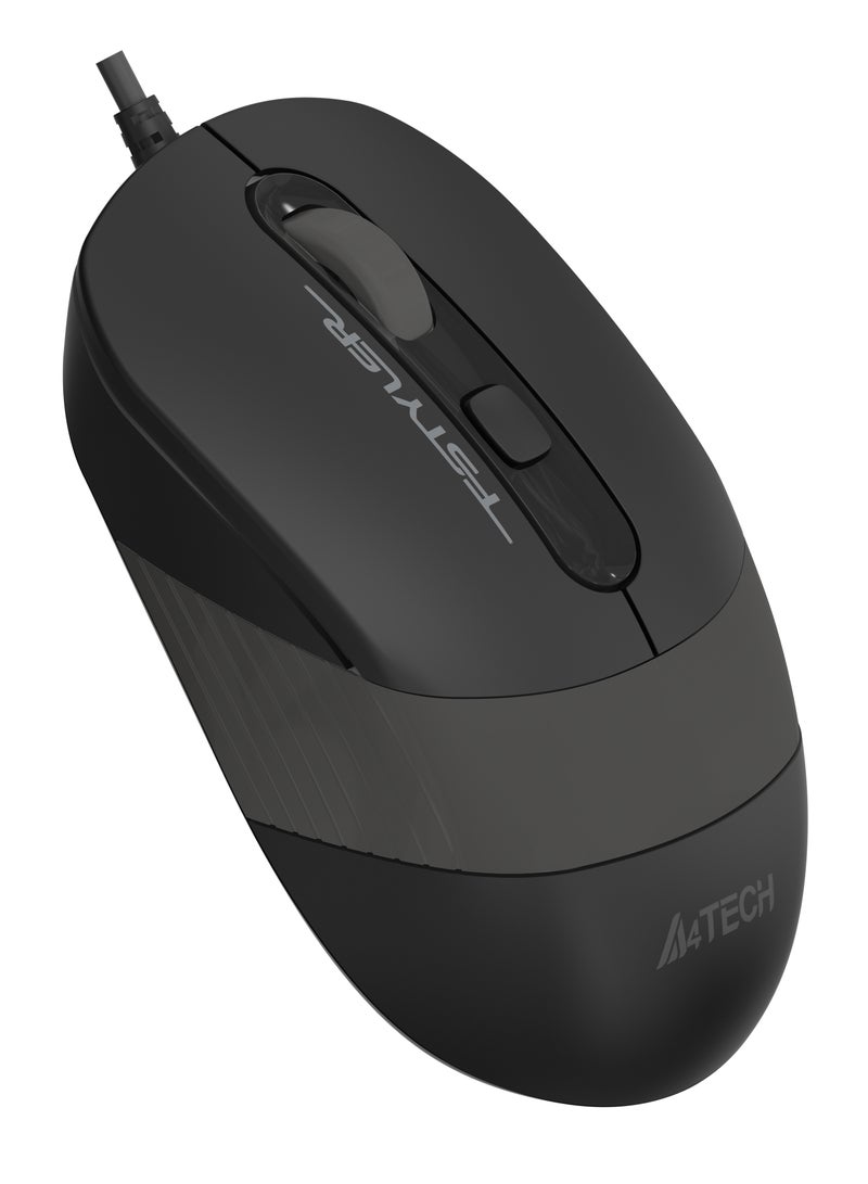 A4TECH Fstyler Silent Wired Mouse FM10ST, Dust-Resistant Wheel, Suitable for all device with USB-C and USB-A port, Adjustable 1600 DPI, Black - Image 2