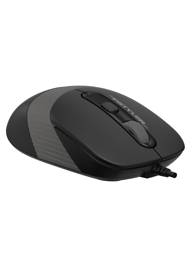 A4TECH Fstyler Silent Wired Mouse FM10ST, Dust-Resistant Wheel, Suitable for all device with USB-C and USB-A port, Adjustable 1600 DPI, Black - Image 5
