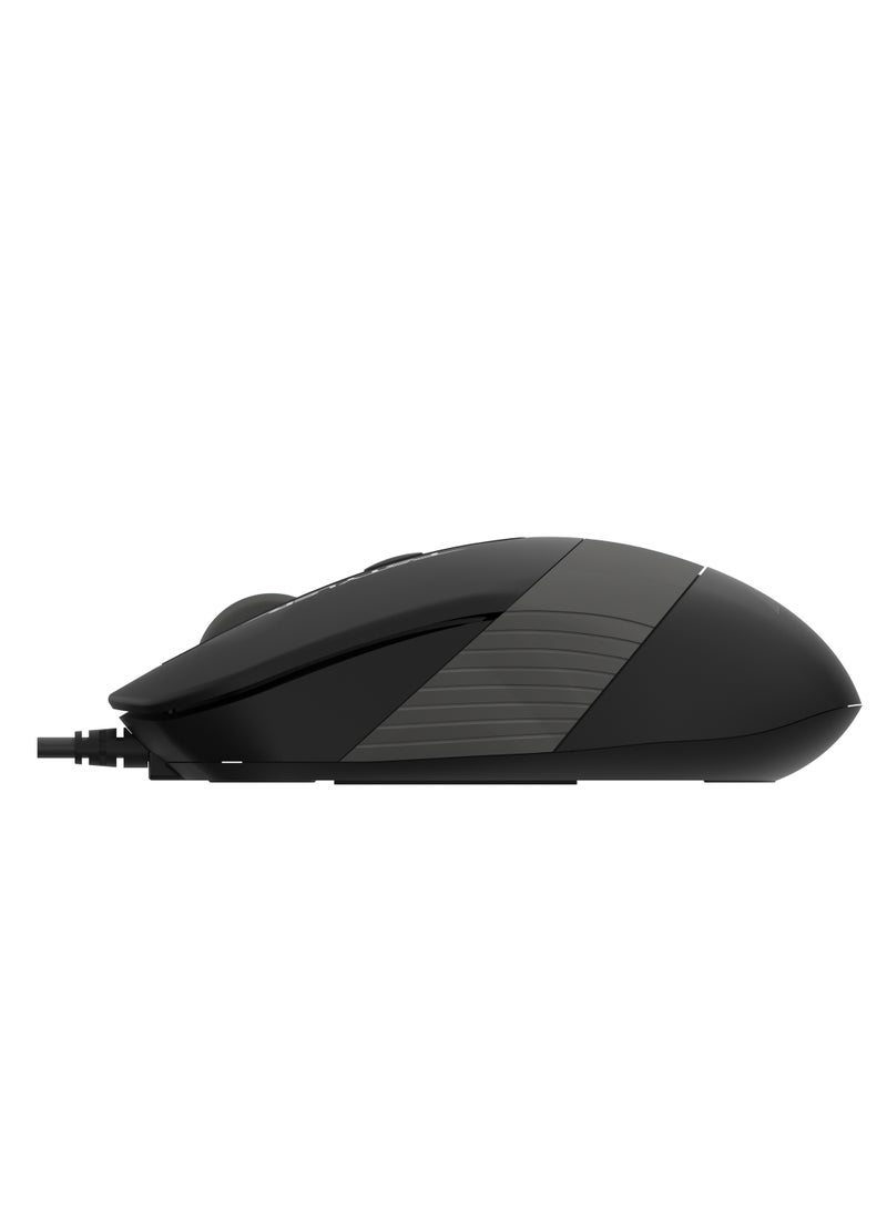 A4TECH Fstyler Silent Wired Mouse FM10ST, Dust-Resistant Wheel, Suitable for all device with USB-C and USB-A port, Adjustable 1600 DPI, Black - Image 3