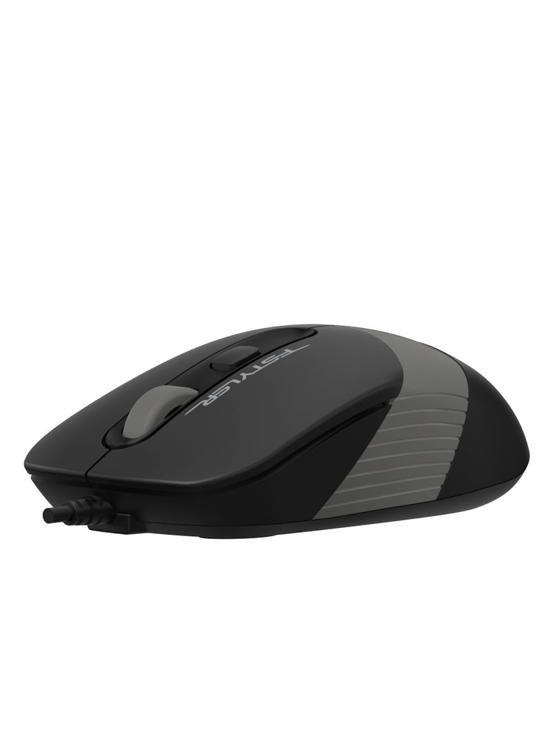 A4TECH Fstyler Silent Wired Mouse FM10ST, Dust-Resistant Wheel, Suitable for all device with USB-C and USB-A port, Adjustable 1600 DPI, Black - Image 4
