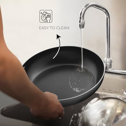 Judge By Prestige 28Cm (2.8L) Everyday Non-Stick Fry Pan (Aluminium) |Low Oil Cooking | Easy to Clean |Cool Touch Handle, Black - Image 5