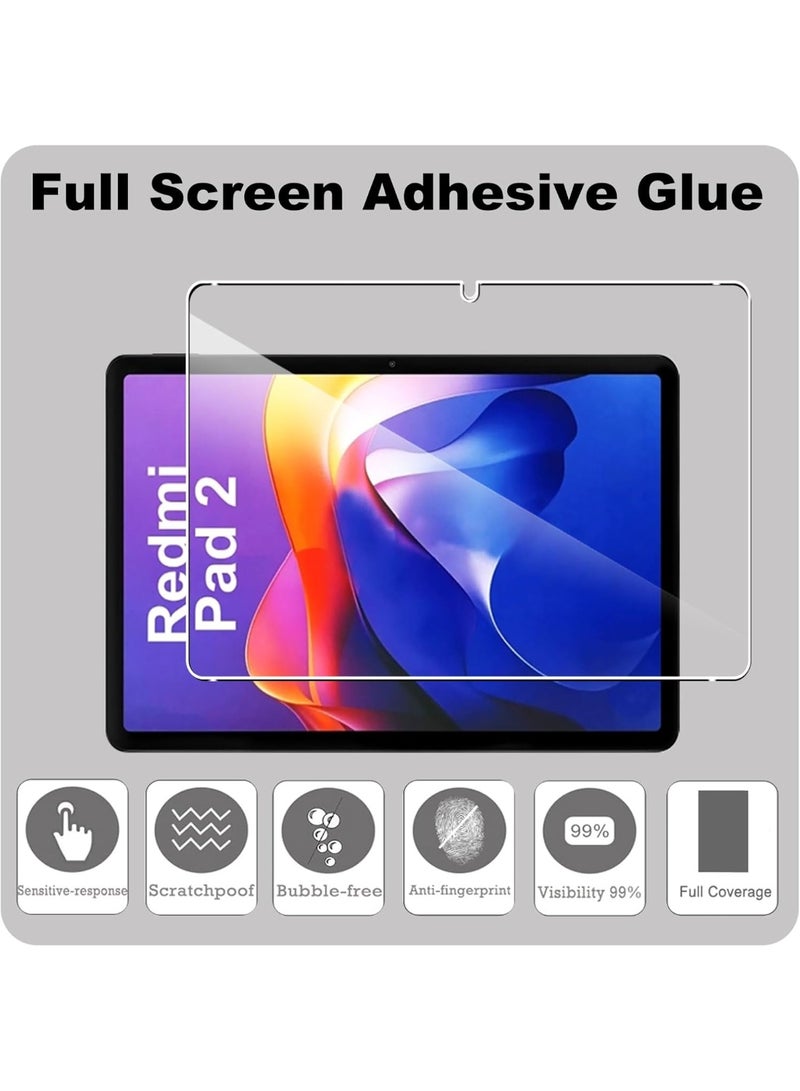 [2-Pack] Tempered Screen Protector for Redmi Pad 2, 9H Hardness Glass, Complete Protection Glass Film, Anti-Scratch, Easy to Install, Bubble Free compatible for Redmi Pad 2 - Image 4