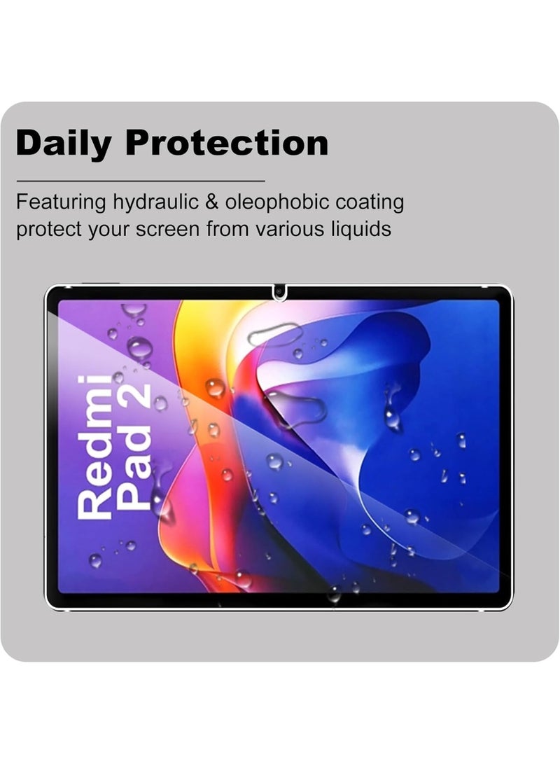 [2-Pack] Tempered Screen Protector for Redmi Pad 2, 9H Hardness Glass, Complete Protection Glass Film, Anti-Scratch, Easy to Install, Bubble Free compatible for Redmi Pad 2 - Image 5