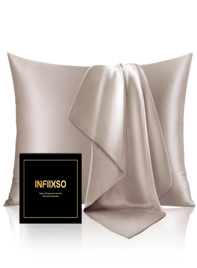 INFIIXSO Mulberry Silk Pillowcase for Hair and Skin, Silk Pillow Cases Queen Size Set of 2 with Hidden Zipper 20x30 Inches, Ultra Smooth and Soft Cooling Pillow Cases for Hot Sleepers(Caramel, 2 Pack) - Image 1