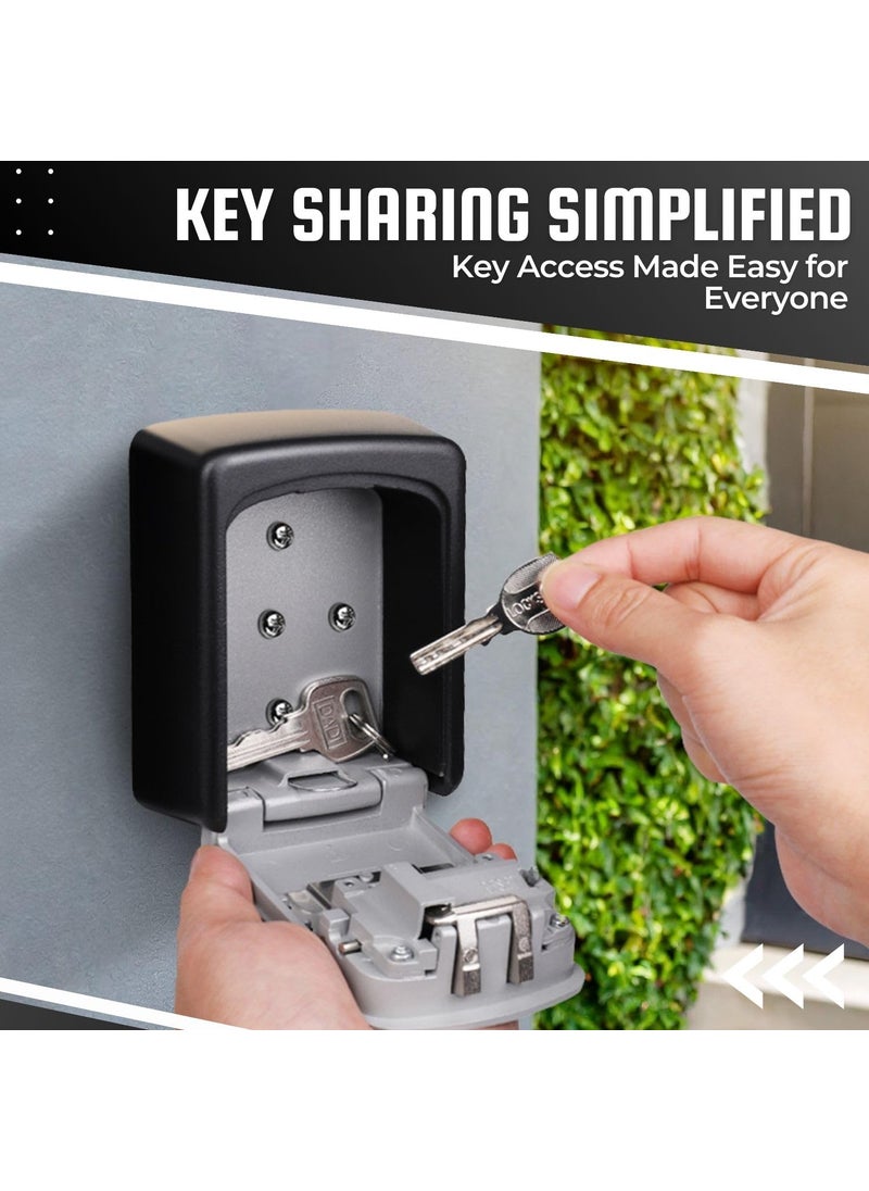 Flexzion Flexzion Key Lock Box Key Storage Safe Box Cabinets Wall Mounted 4 Digit Combination Lock Security Key Holder Code Storage Case Cipher Lock Box for House Indoors Outdoors Weather Rust Resistant  - Image 3