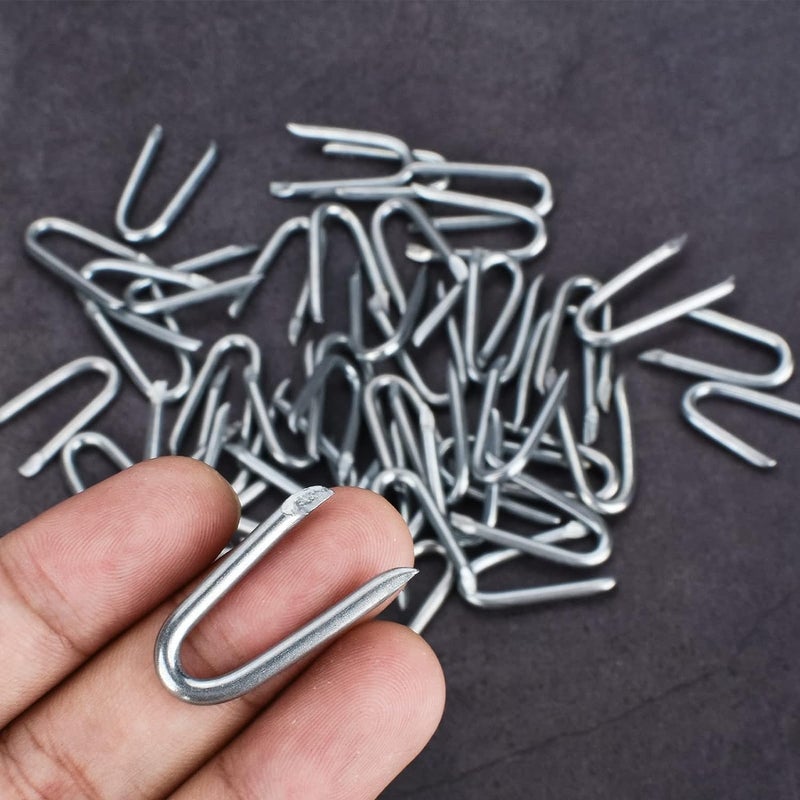 AccEncyc Wire Staples 80Pcs Steel Fence Staple Nails U Shaped Nails 1-1/4'' U Staples for Fencing, Wire Mesh (80Pcs) - Image 3
