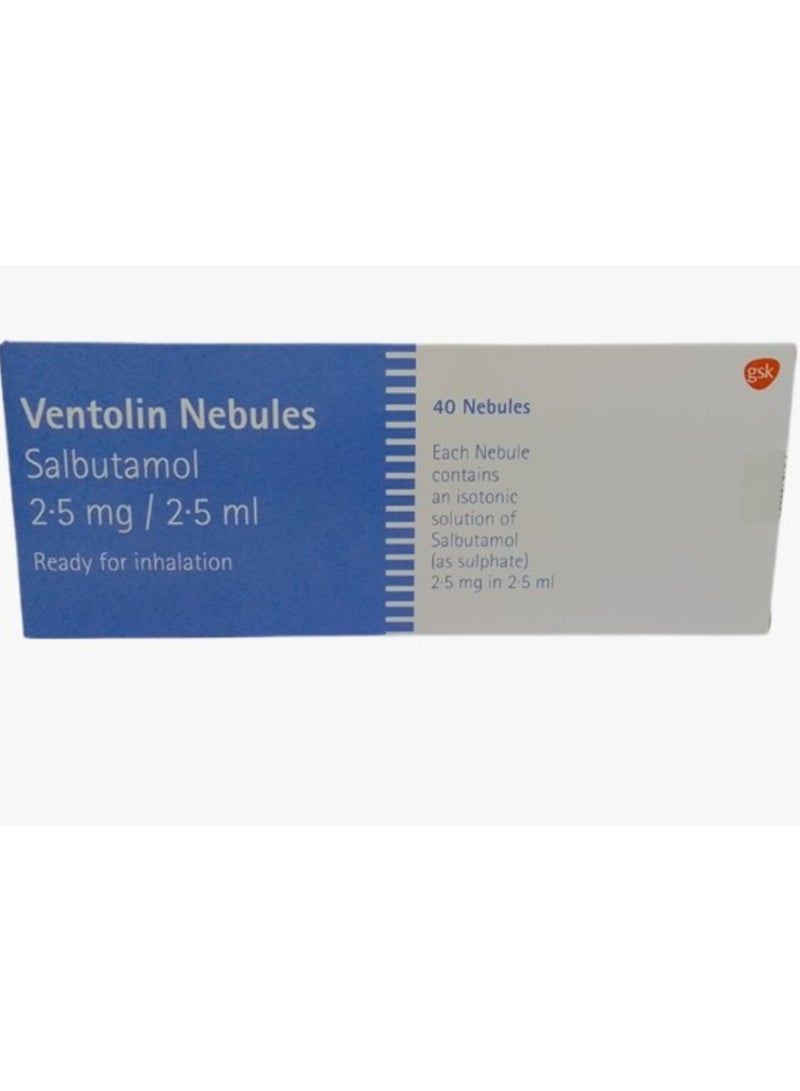 Ventolin Nebules 2.5ml  pack 40s