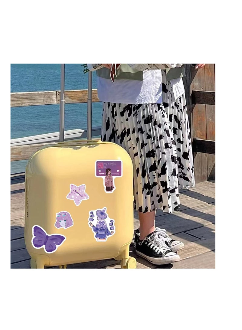 KASTWAVE Cute Purple Stickers, Kawaii Waterproof Stickers Funny Aesthetic Stickers Water Bottles Laptop Stocking Stuffer Sticker Packs Purple Stickers Laptop Computer Stickers for Kids Teens Girls (100 Pcs) - Image 2