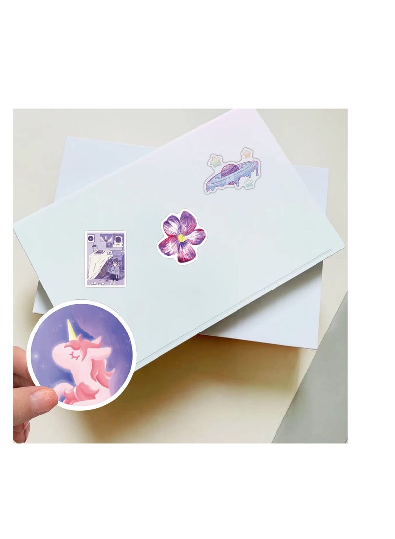 KASTWAVE Cute Purple Stickers, Kawaii Waterproof Stickers Funny Aesthetic Stickers Water Bottles Laptop Stocking Stuffer Sticker Packs Purple Stickers Laptop Computer Stickers for Kids Teens Girls (100 Pcs) - Image 5
