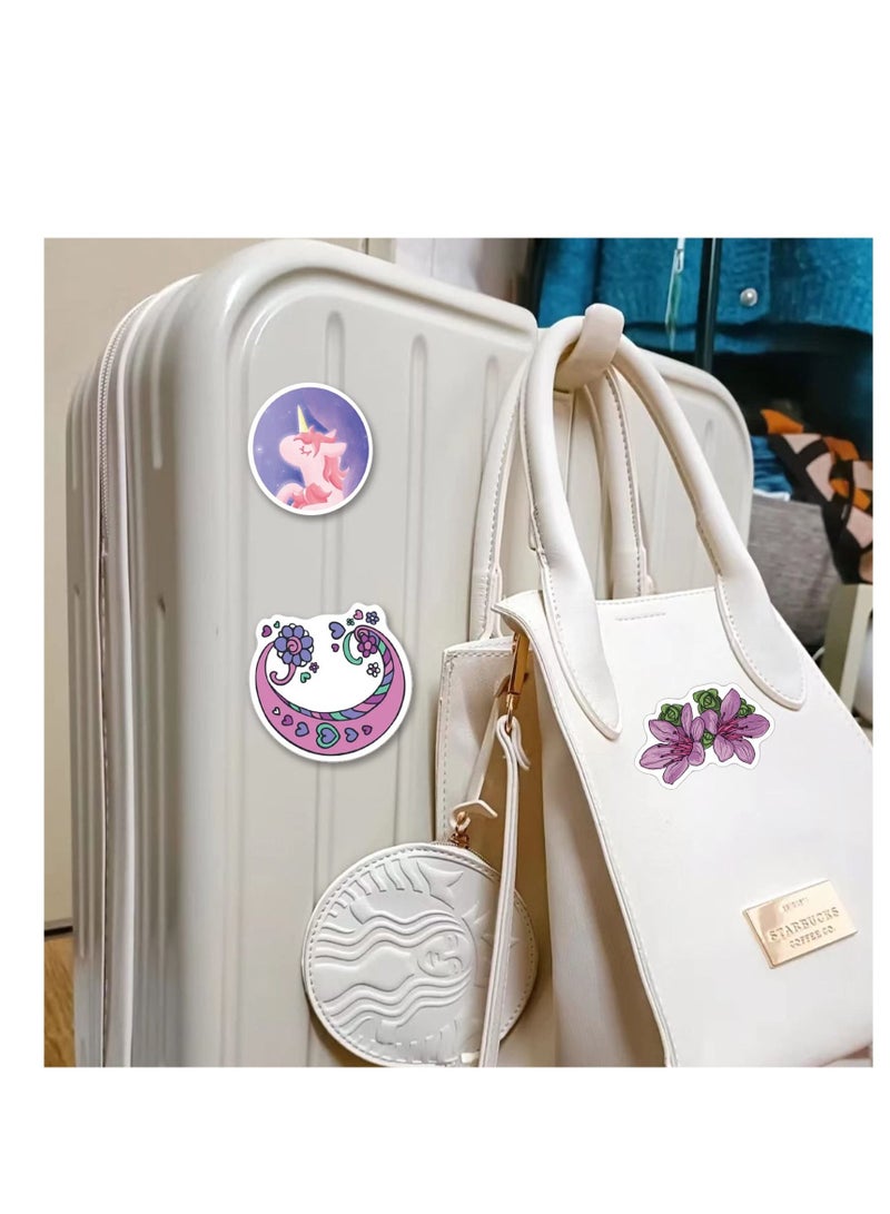 KASTWAVE Cute Purple Stickers, Kawaii Waterproof Stickers Funny Aesthetic Stickers Water Bottles Laptop Stocking Stuffer Sticker Packs Purple Stickers Laptop Computer Stickers for Kids Teens Girls (100 Pcs) - Image 3