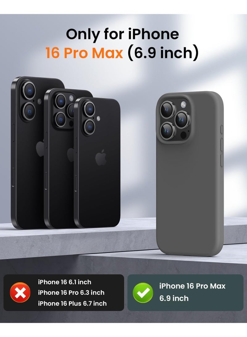 بورتوني جراب iPhone 16 Pro Max مصنوع من السيليكون السائل المضاد للخدش ومضاد لبصمات الأصابع وملمس حريري ناعم وغطاء واقٍ مقاوم للصدمات لهاتف Apple iPhone 16 Pro Max - Image 3
