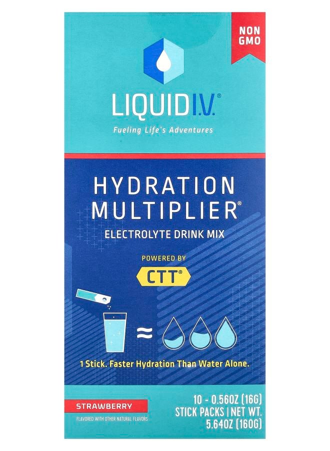 Liquid I.V. Hydration Multiplier® Electrolyte Drink Mix Strawberry 10 Stick Packs 0.56 oz (16 g) Each