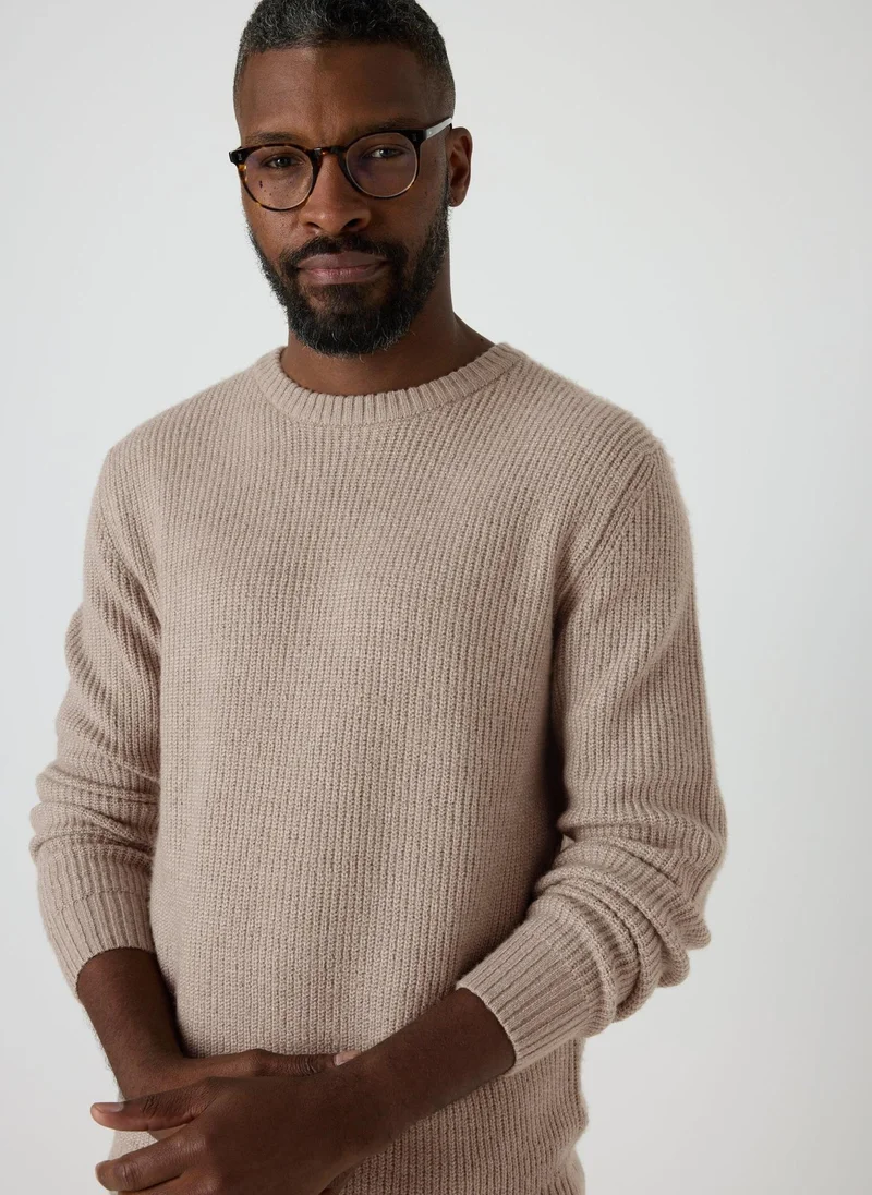 Matalan Stone Ribbed Crew Neck Jumper