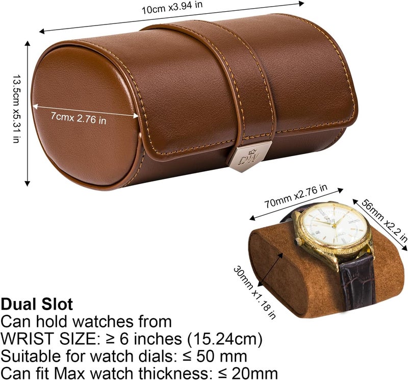 DUKWIN Vegan Leather Watch Roll Traval Case Box with 1 Slots with Removable Pillows and Microfibre Fleece Interior, Portable Watch Display Organizer for Watches/Bracelets for Men & Women - Image 4