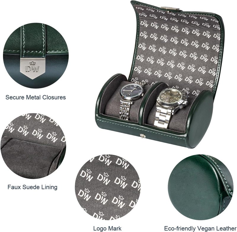 DUKWIN Vegan Leather Watch Roll Traval Case Box with 1 Slots with Removable Pillows and Microfibre Fleece Interior, Portable Watch Display Organizer for Watches/Bracelets for Men & Women - Image 3