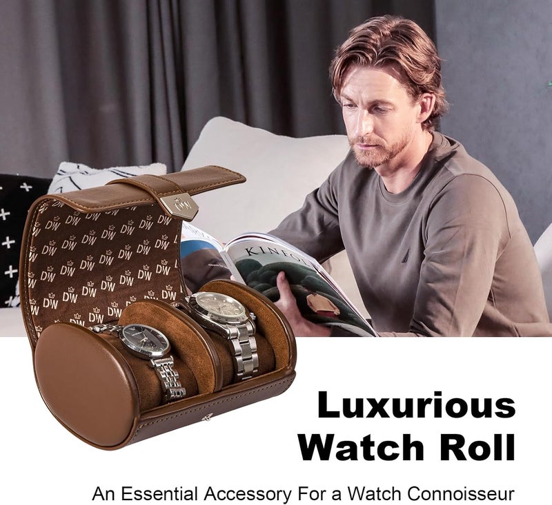 DUKWIN Vegan Leather Watch Roll Traval Case Box with 1 Slots with Removable Pillows and Microfibre Fleece Interior, Portable Watch Display Organizer for Watches/Bracelets for Men & Women - Image 5