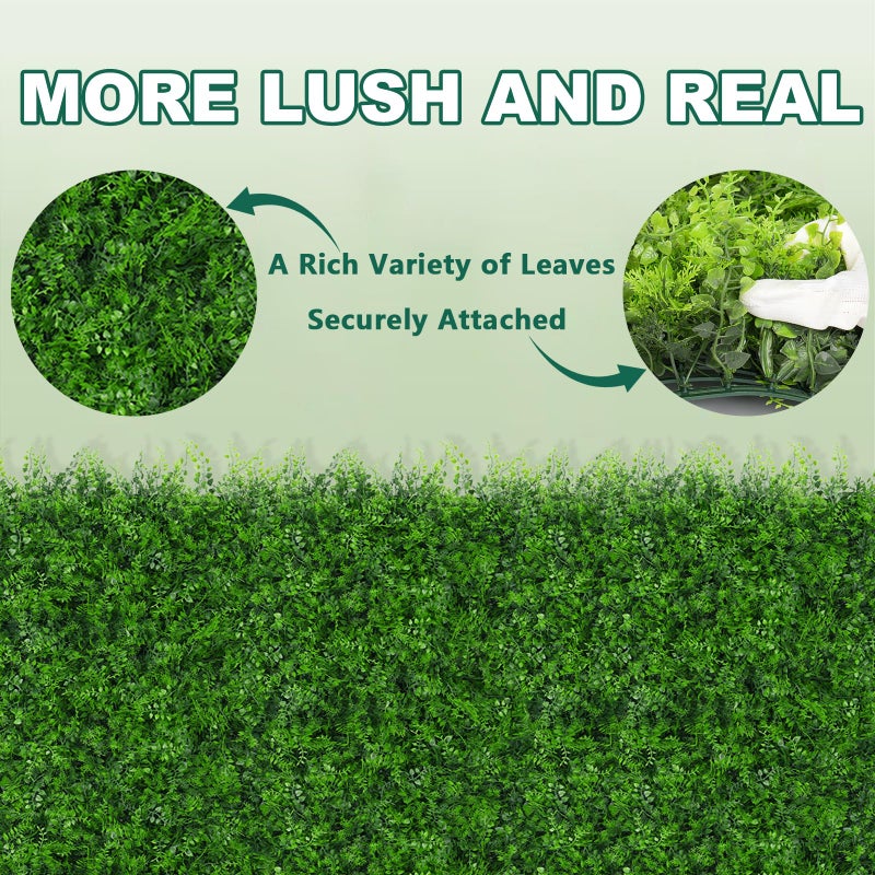 Yangrass Grass Wall Panels, 40"x120" (33.33 sqft) Artificial Boxwood Hedge Roll Privacy Screen, Green Wall Decor with UV Protection, Greenery Backdrop for Garden Indoor Outdoor Decor - Image 3