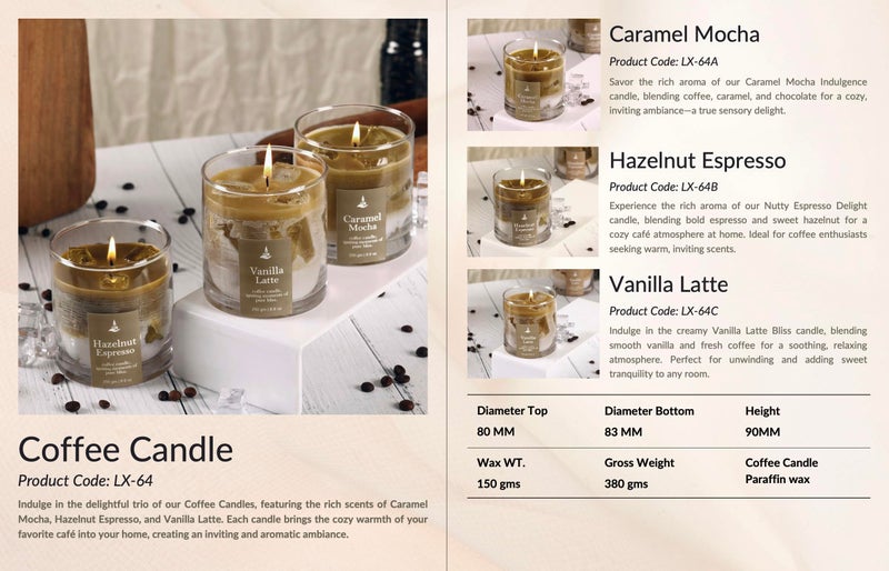 PROSPERRO LUMO by Parkash Candles Latte Coffee Scented Candle, Paraffin Wax and Gel Wax as ice Cubes- Coffee, Chocolate and Vanilla (Vanilla Latte) - Image 5