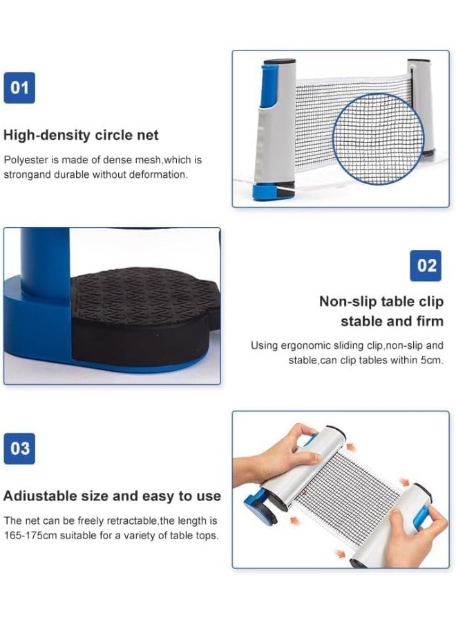 Generic Retractable Table Tennis Net – Portable Ping Pong Net Post Set, Adjustable to Any Table, Lightweight and Easy to Install – Multi-Colored  - Image 5