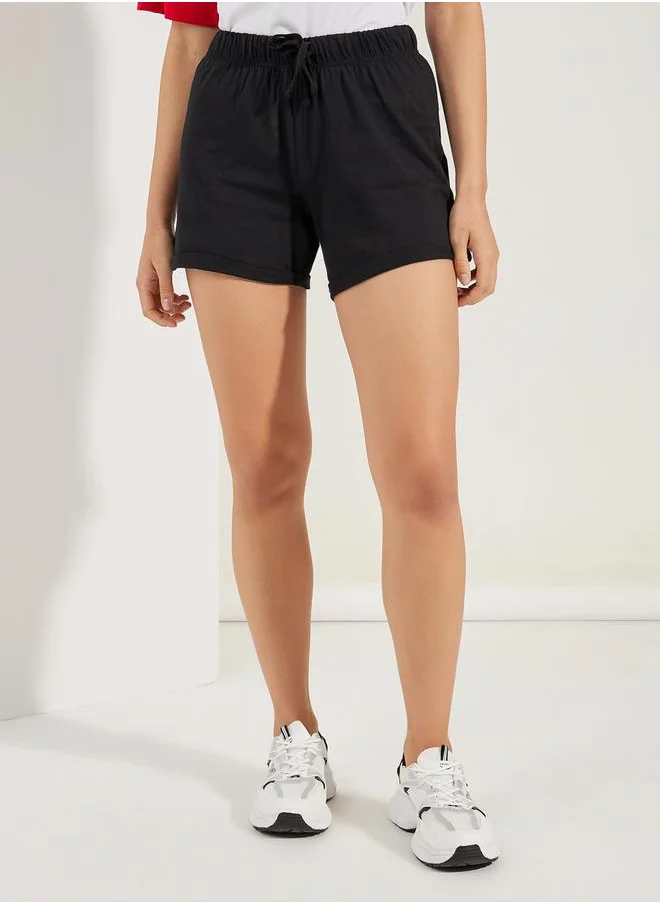ستايلي Solid Basic Shorts with Drawstring