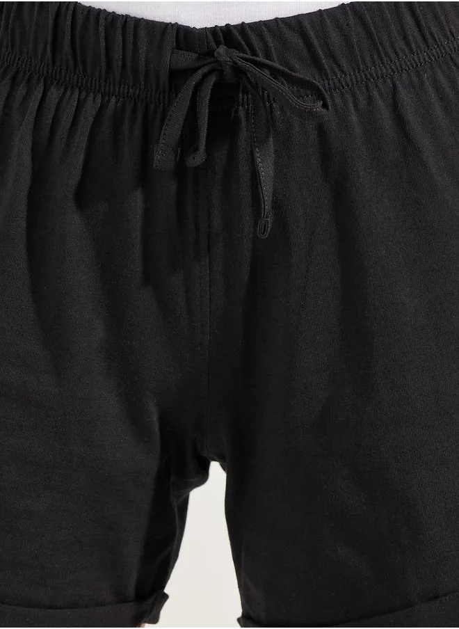 ستايلي Solid Basic Shorts with Drawstring